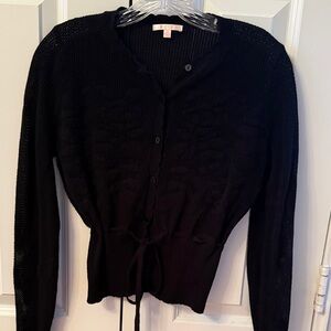 Lisa Todd Elegant Black Knit Cardigan Sweater